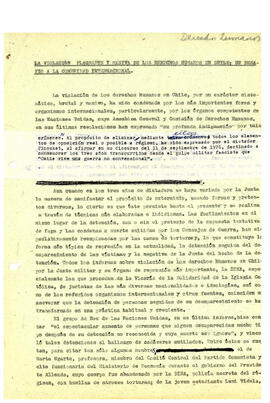 La violación flagrante y masiva de los derechos humanos en Chile: un desafío a la comunidad inter...