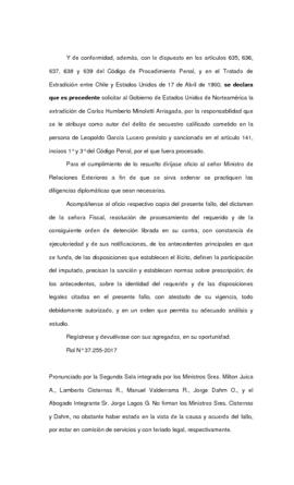 Corte Suprema de Justicia. Extradición del perpetrador (7)