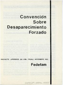 Convención Sobre Desaparecimiento Forzado