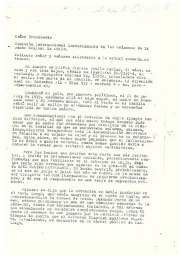 Señor Presidente, Comisión Internacional Investigadora de los Crímenes de la Junta Militar en Chile.