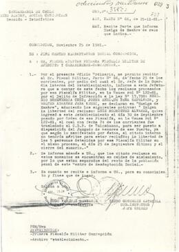 Correspondencia Gendarmería