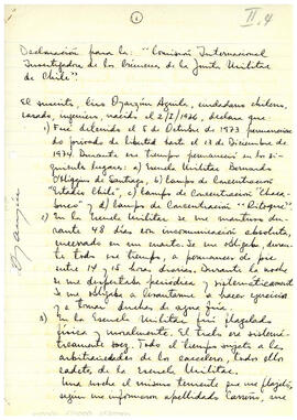 Declaración para la Comisión Internacional Investigadora de los Crímenes de la Junta Militar de C...
