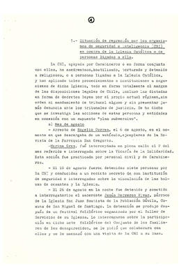 Memorándum acerca de las violaciones a los derechos humanos en Chile en diferentes campos de acci...