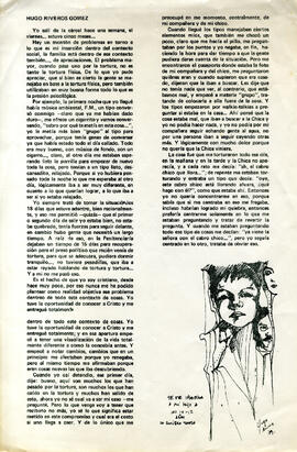 Hugo Riveros. Testimonio (2)
