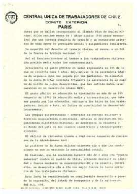 Documento del Comité Exterior a la quinta sesión de la Comisión Investigadora de los Crímenes de ...