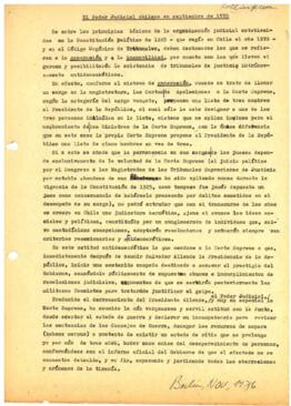 El poder judicial chileno en septiembre de 1970