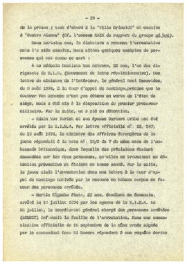 Le regime de terreur au Chile et la disparation des déteneus politiques. (19)