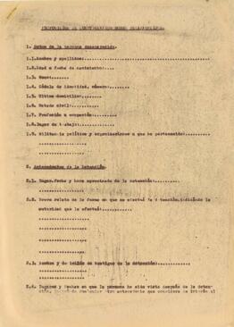 Proposición de cuestionarios sobre desaparecidos