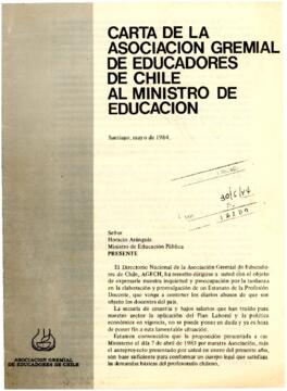 Carta de la Asociación Gremial de Educadores de Chile al Ministro de Educación