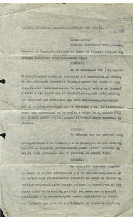 Recurre de Amparo. Otrosi: Diligencias que Indica. (1)