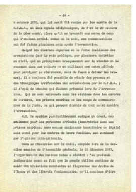 Le regime de terreur au Chile et la disparation des déteneus politiques. (44)