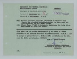 [Memorandum Reservado N° 126 - Ministerio de Relaciones Exteriores - Dirección de Política Bilate...