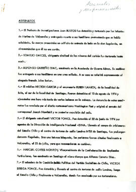 Listado de Asesinatos y desaparecimiento de personas en 1974. (8)