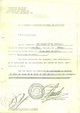 La secretaría ejecutiva nacional de detenidos. Certifica
