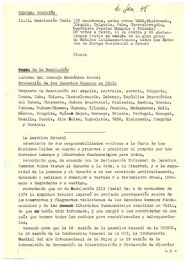 Tercera Comisión. Texto de la Resolución. Informe del Consejo Económico Social.