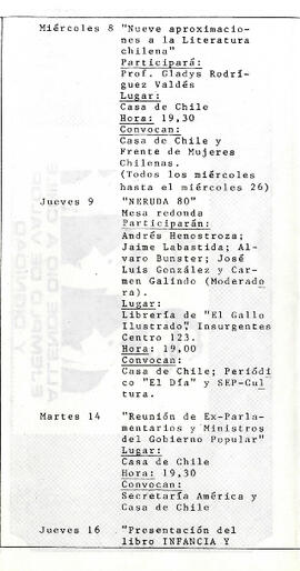 Jornada de Solidaridad con Chile. Agosto 1984. (3)