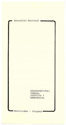 Invitación Invitación para el Encuentro Nacional Desaparecidos: Verdad, Justicia y Democracia.