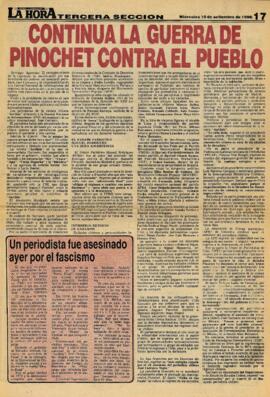 “Continúa la guerra de Pinochet contra el pueblo”