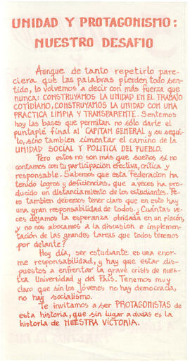 Unidad y protagonismo (2)