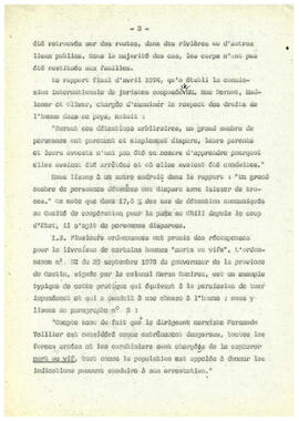 Le regime de terreur au Chile et la disparation des déteneus politiques. (3)
