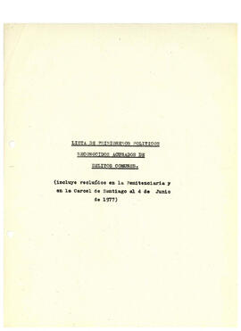 Anexo Num. 2. Lista de prisioneros políticos reconocidos acusados de delitos comunes (2)