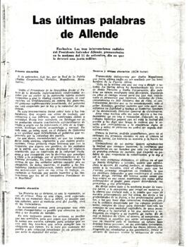 Las Últimas Palabras de Allende