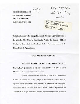 Solicitan desafuero del inculpado Augusto Pinochet Ugarte... (1)