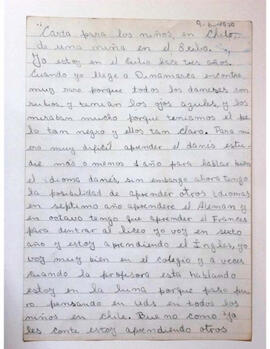 Carta para los niños en Chile de una niña en el Exilio (1)