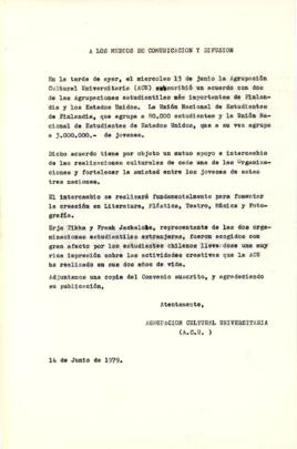 A los Medios de Comunicación y Difusión