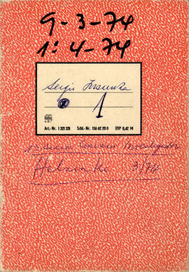 Cuaderno manuscrito N°1. Del 09-03-74 al 01-04-1974