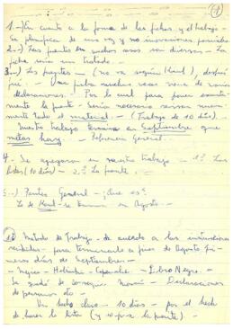 Notas manuscritas sobre el método de elaboración de las fichas de los responsables de violaciones...