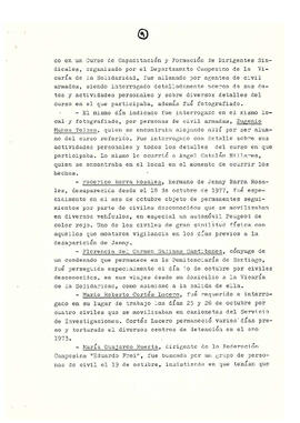Memorándum acerca de las violaciones a los derechos humanos en Chile en diferentes campos de acci...