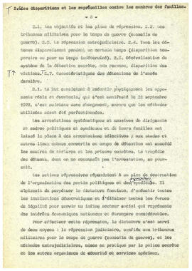 Le regime de terreur au Chile et la disparation des déteneus politiques. (5)