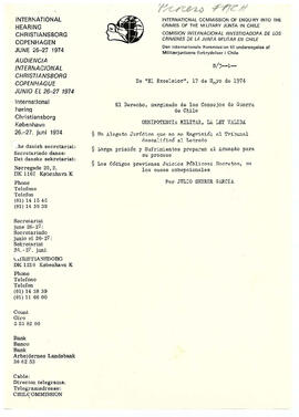 El Derecho, marginado de los Consejos de Guerra en Chile (1)