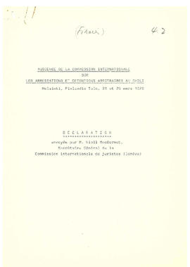 Declaration enjoyée par M. Niall MacDermot (1)