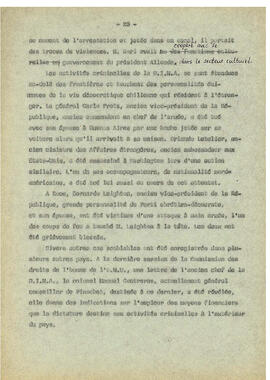 Le regime de terreur au Chile et la disparation des déteneus politiques. (23)