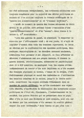 Le regime de terreur au Chile et la disparation des déteneus politiques. (7)