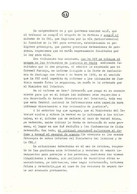 Memorándum acerca de las violaciones a los derechos humanos en Chile en diferentes campos de acci...