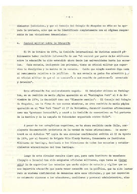 Suplemento al Informe Final de la Misión a Chile de la Comisión Internacional de Juristas (6)