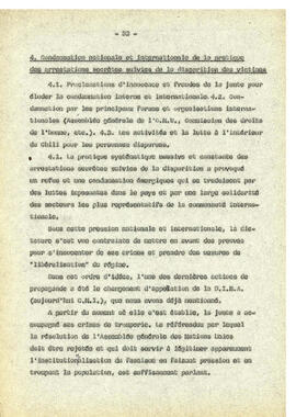 Le regime de terreur au Chile et la disparation des déteneus politiques. (33)