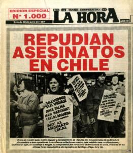 Portada Repudian asesinatos en Chile”