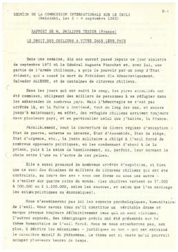 Rapport de M. Philippe Texier (France)