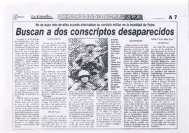 Buscan a dos conscriptos desaparecidos