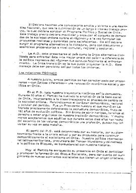 Carta de la Comisión Política del Partido Socialista de Chile sobre la Alianza Democrática (3)