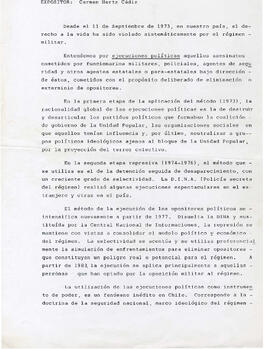 Tema: Las ejecuciones políticas en Chile (1)