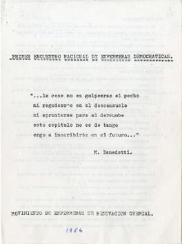 Primer Encuentro Nacional de Enfermeras Democráticas