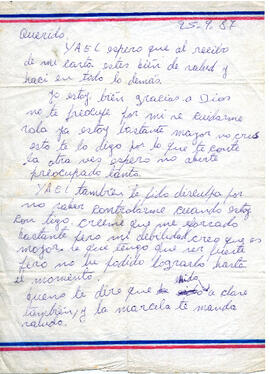 “Querido Yael espero que al recibo de mi carta” (1)