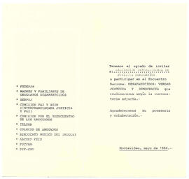 Invitación Invitación para el Encuentro Nacional Desaparecidos: Verdad, Justicia y Democracia. (2)