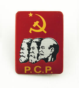 P.C.P. Imagen de Lenin, Engels y Marx.