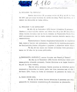 Situación de la represión en las poblaciones populares: "La Victoria", "La Legua&q...